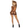 Leg avenue mini vestido en red manga larga talla unica - negro - 5