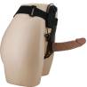 Pretty Love Harness Briefs con dildo vibrador puesto, visto de lado
