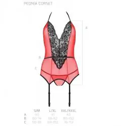 Passion - peonia corset erotic line rojo s/m - - 6