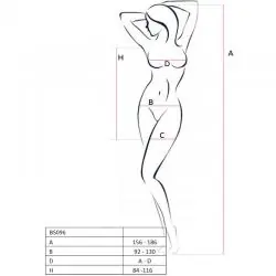 Passion - bs096 bodystocking negro talla unica - - 7