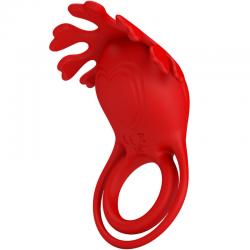 Pretty love - ruben anillo vibrador 7 vibraciones silicona rojo