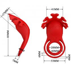 Pretty love - ruben anillo vibrador 7 vibraciones silicona rojo