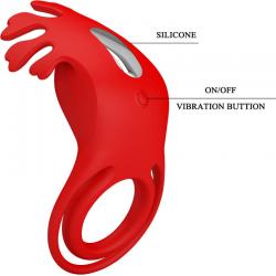 Pretty love - ruben anillo vibrador 7 vibraciones silicona rojo