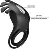 Pretty love - ruben anillo vibrador 7 vibraciones silicona negro - 7