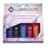 Caja del surtido ID Lubricants Assortment 5-Pack con sus cinco tubos