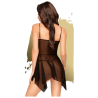Babydoll Penthouse Sweet Beast de encaje y tul negro, de espaldas