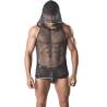 Camiseta con capucha Anais Men Ares, modelo de frente con la capucha puesta