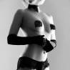Burlesque cubrepezones brillantes con lazo - 6