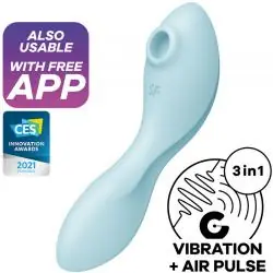 Satisfyer curvy trinity 5 estimulador y vibrador app - azul