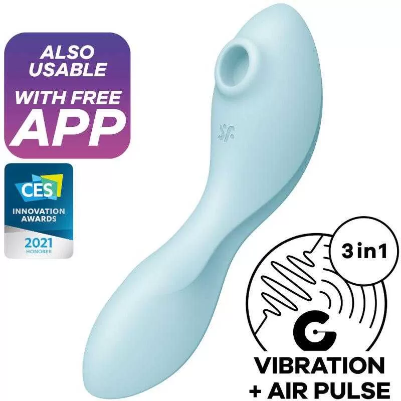 Satisfyer curvy trinity 5 estimulador y vibrador app - azul