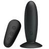 Mr Play plug anal alargado negro con mando, de frente