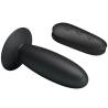Mr Play plug anal alargado negro con mando, tumbado en perspectiva