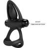 Pretty love - anillo vibrador 10 vibraciones silicona negro - 7