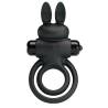Pretty Love anillo conejo III negro visto de frente