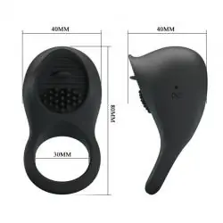 Pretty love - anillo vibrador para pene con lengua negro Pretty love - anillo vibrador para pene con lengua negro