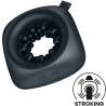 Satisfyer Ring Stroker negro con icono de caricias y botones en la base