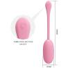 Pretty Love Doreen rosa, huevo vibrador con botón y medidas