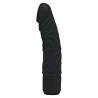 Vibrador negro Get Real Classic Original de perfil, con su ligera curva y venas