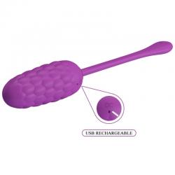 Pretty love - huevo vibrador con textura marina recargable morado