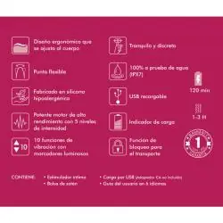 Shunga - expositor 6 masajeadores intimos fucsia