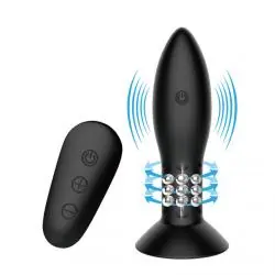 Mr play - plug con bolas rotadoras negro control remoto Mr play - plug con bolas rotadoras negro control remoto