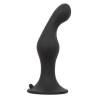 CalExotics Silicone Anal Ripple Kit, plug negro de lado con la base de ventosa