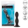 CalExotics Silicone Ribbed Anal Stud, envase con el producto negro