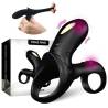 Armony - ranger anillo doble vibrador pareja negro - 1