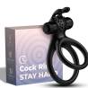 Armony - traveler anillo doble vibrador pareja rabbit negro - 1
