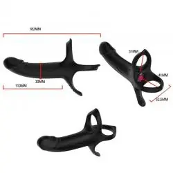 Armony - dildo con anillo & vibrador control remoto negro Armony - dildo con anillo & vibrador control remoto negro