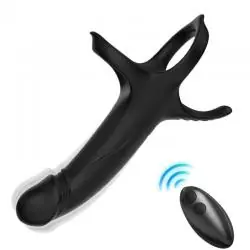 Armony - dildo con anillo & vibrador control remoto negro Armony - dildo con anillo & vibrador control remoto negro