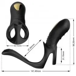 Armony - joy jumper anillo vibrador parejas & plug anal negro Armony - joy jumper anillo vibrador parejas & plug anal negro