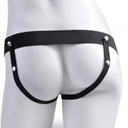 Fetish fantasy series - arnes ajustable pene realistico con testiculos recargable y vibrador 17.8 cm