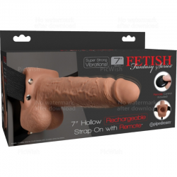 Fetish fantasy series - arnes ajustable pene realistico con testiculos recargable y vibrador 17.8 cm