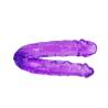 Vista completa del dildo doble flexible lila