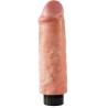 King Cock vibrador de 6 pulgadas claro sin la ventosa, con la rueda de la base