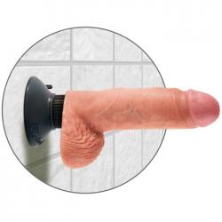 King cock - dildo vibrador con testiculos 17.78 cm natural