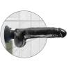 King Cock vibrador de 9 pulgadas con testículos negro fijado a la pared