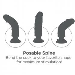 King cock - dildo vibrador con testiculos 23 cm negro