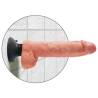 King Cock vibrador de 10 pulgadas con testículos fijado a la pared