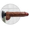 Dildo vibrador king cock con testiculos 25.5 cm color marron - 2