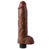 Dildo vibrador king cock con testiculos 25.5 cm color marron - 4
