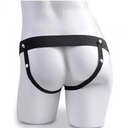 Fetish fantasy series - arnes ajustable control remoto pene realistico con testiculos recargable y vibrador 15 cm