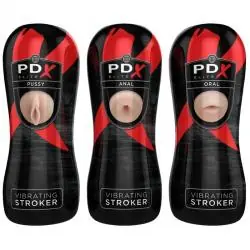 Pdx elite - set masturbador stroker 12 unidades: 6x vagina, 3x ano, 3x boca