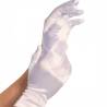 Guantes cortos de satén blancos Leg Avenue, puestos
