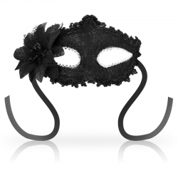 Ohmama - masks antizaz estilo veneciano flor lateral - negra