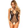 Leg avenue teddy entrelazado cuello y abertura talla unica - 1
