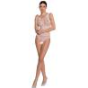 Body de red Passion BS086 blanco de frente
