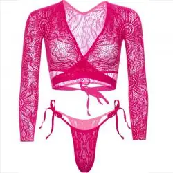 Leg avenue - top corto de encaje con tanga