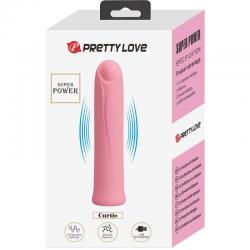 Pretty love - curtis mini vibrador super power 12 vibraciones silicona rosa